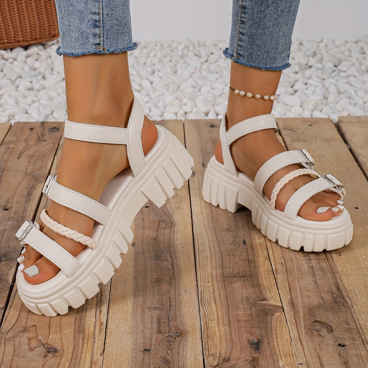 Solid Platform Sandals