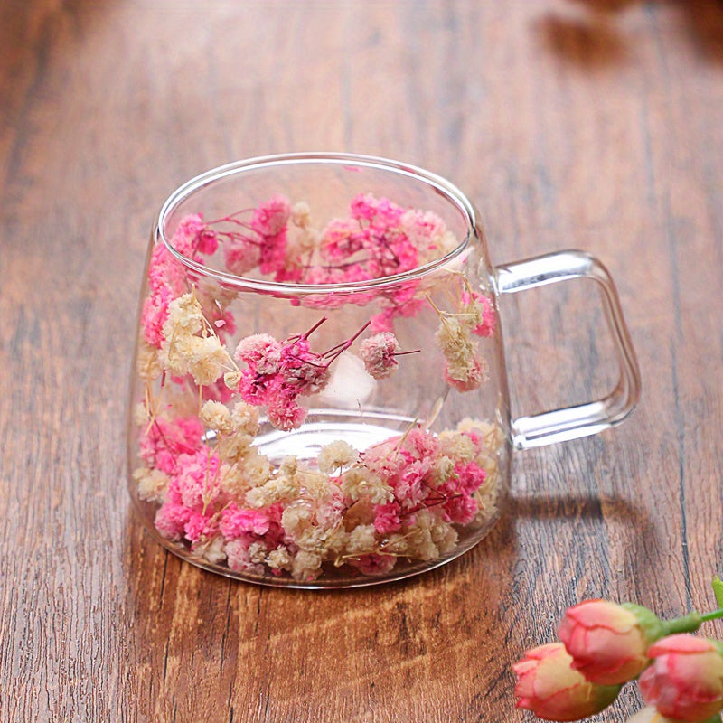 Artistic Floral Glass Mug