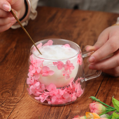 Artistic Floral Glass Mug