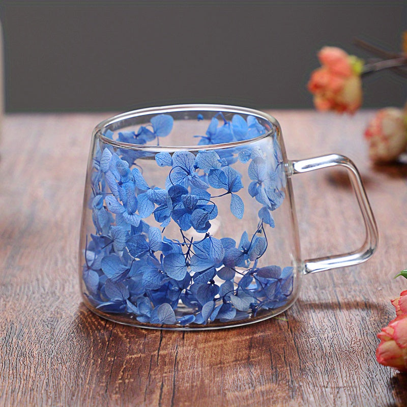 Artistic Floral Glass Mug