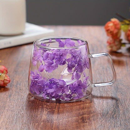 Artistic Floral Glass Mug