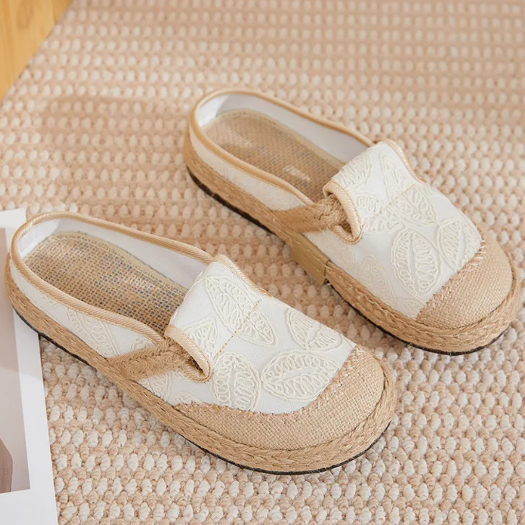 Edena Serenity-Woven Linen Mules