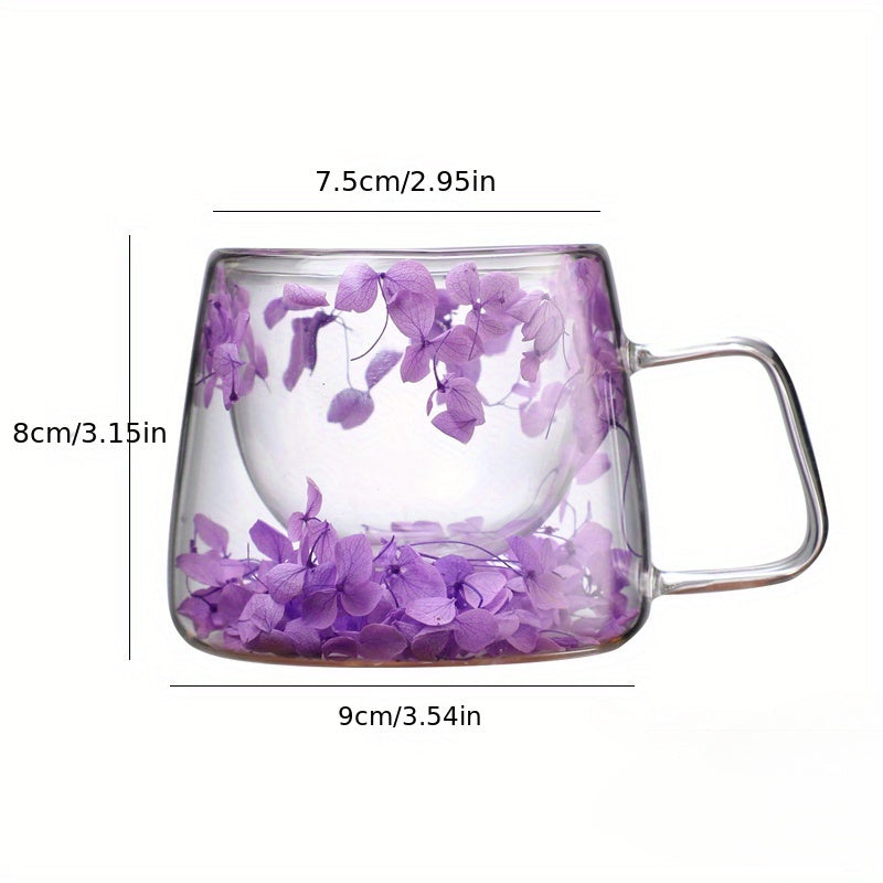 Artistic Floral Glass Mug