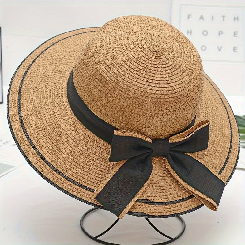 Bow Decor Straw Hat