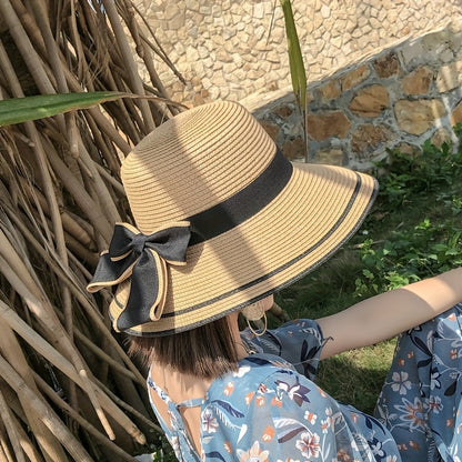 Bow Decor Straw Hat