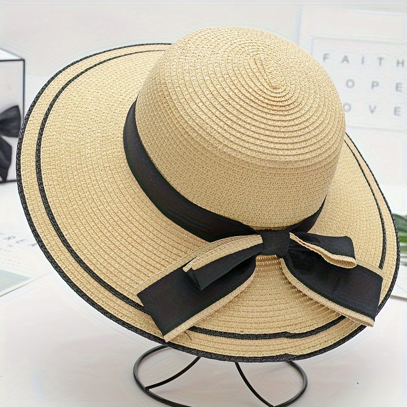 Bow Decor Straw Hat