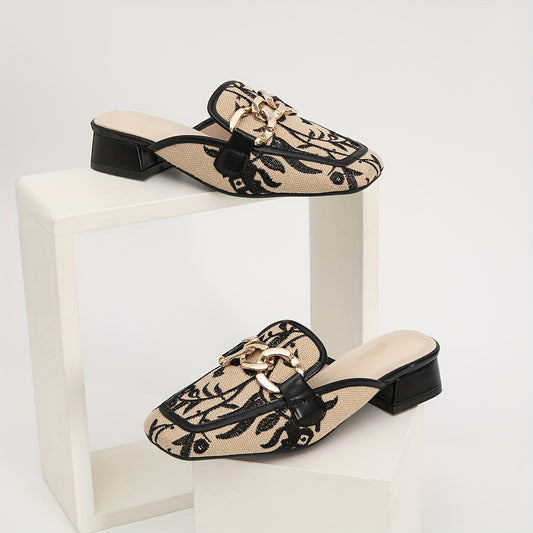 Josephine Luxe Loafers with Gold-Chain Accent