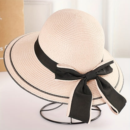 Bow Decor Straw Hat