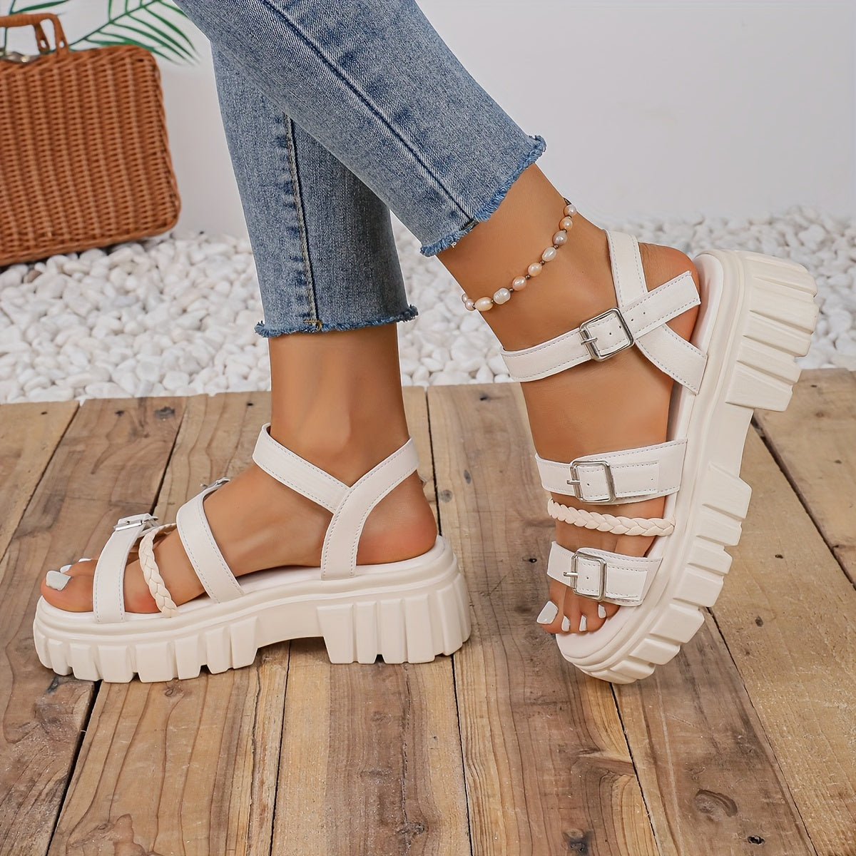 Solid Platform Sandals