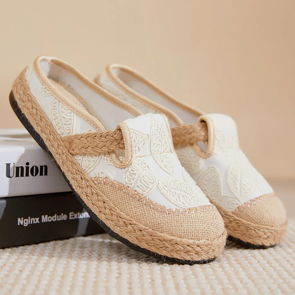 Edena Serenity-Woven Linen Mules