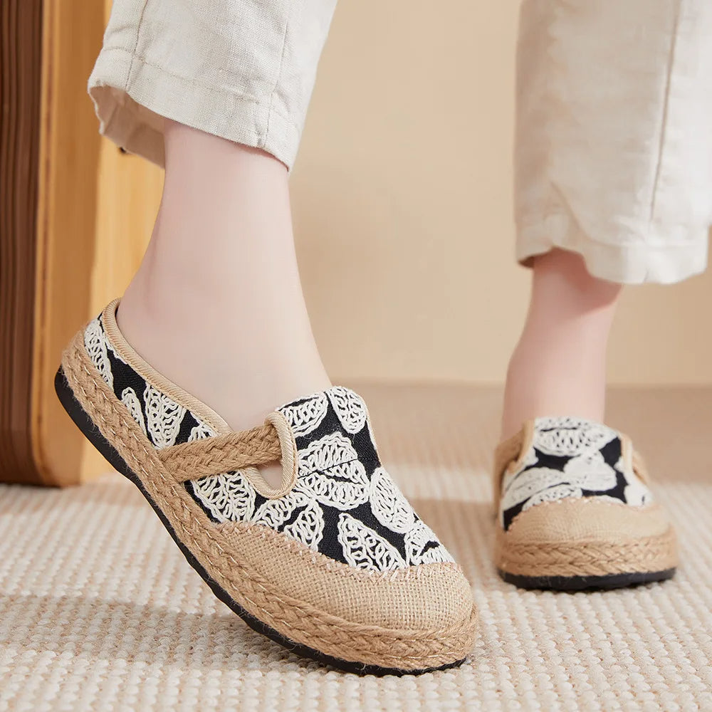 Edena Serenity-Woven Linen Mules